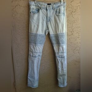 Cotton On Mens Stonewash Moto Jeans sz32